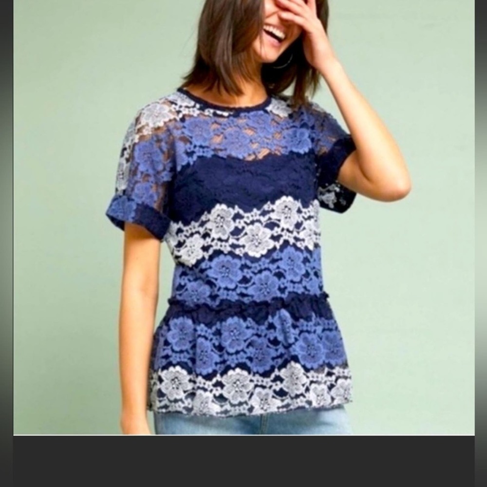 Anthropologie-Eva Franco lace blouse size xs